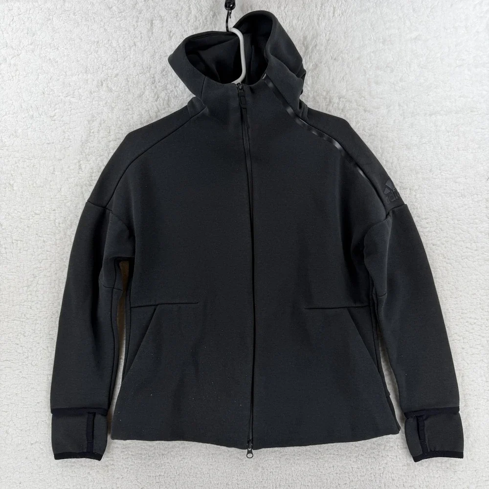 Adidas ZNE Hoodie 2 Mens Large Black Full Zip High Neck Athletic‎ Sweatshirt